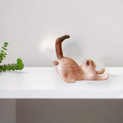 Suport pentru telefon cu pisică, statuie drăguță de pisică, suport pentru telefon mobil, figurină de animale pentru birou, accesorii de decor pentru birou, cadou pentru iubitorii de pisici