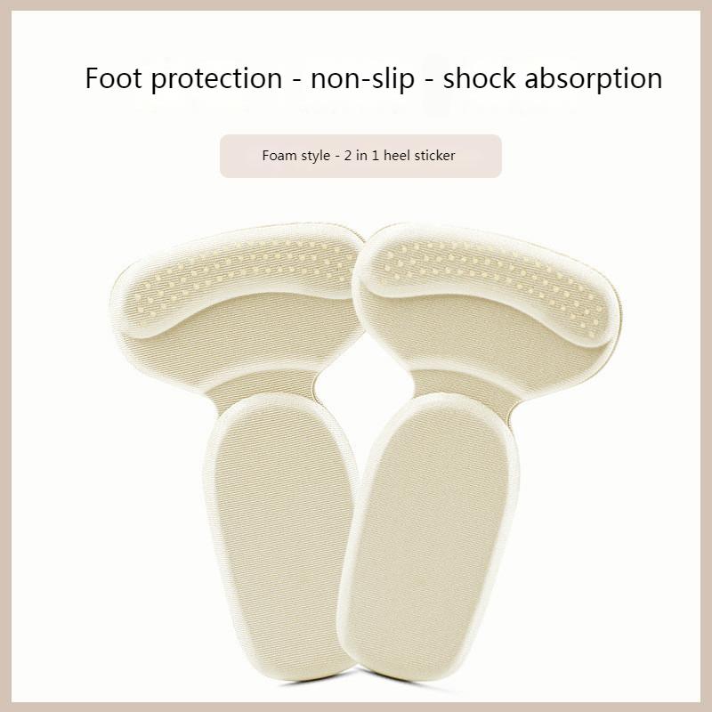 T Shape Sponge Heel Stickers Shoe Cushion Heel Protector for Shoes High Heels Inserts Heel Pads Shoe Adjuster Women Half Insoles