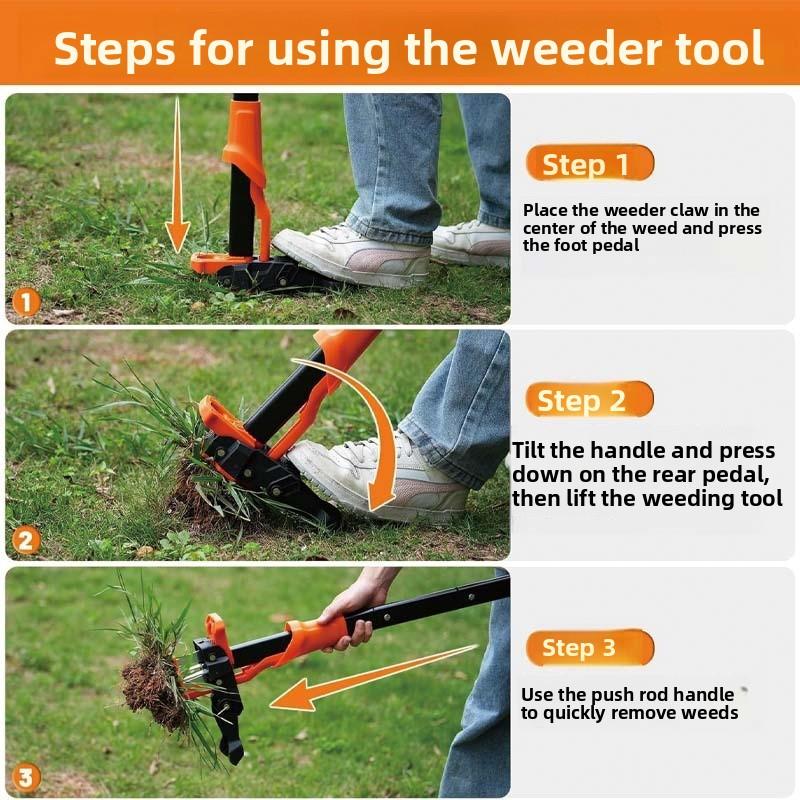 Garden Weeding Tool; Upright Weed Remover Manual Labor-Saving Durable Root-Lifter Grass-Puller Made