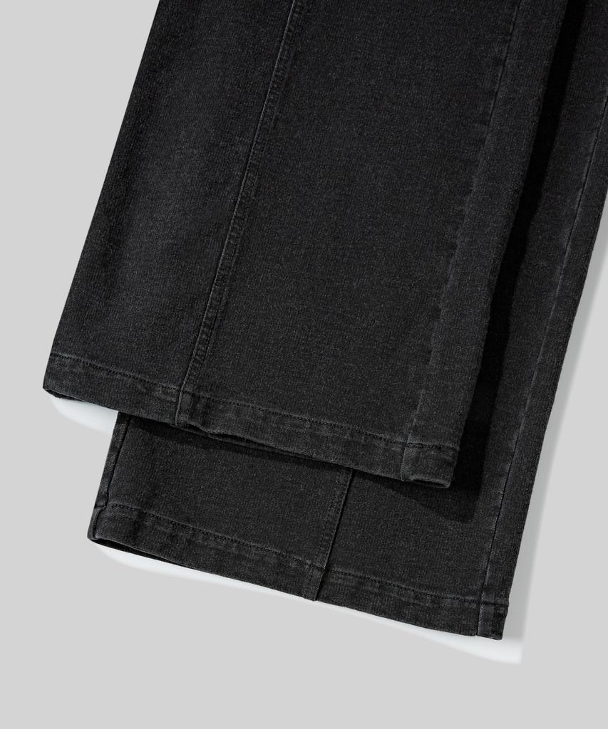 Beodeonteu Front Line Washed Wide Sweatpants [Black]