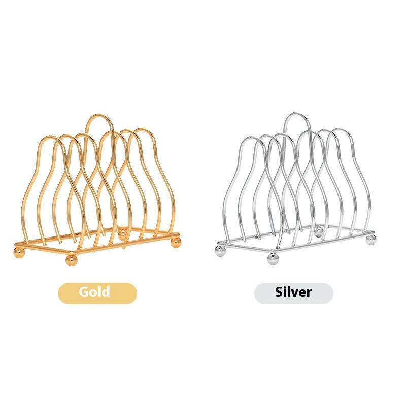 Iron Art Toast Bread Rack Restaurant Home Bread Holder 6 Slices Food Display Tool For Restaurant Kitchen Accessories