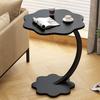 C-shaped Side Table with Flower Shape Tabletop Office Living Room Bedroom 1/2 Tier Small Coffee Table Corner Desk Nightstand