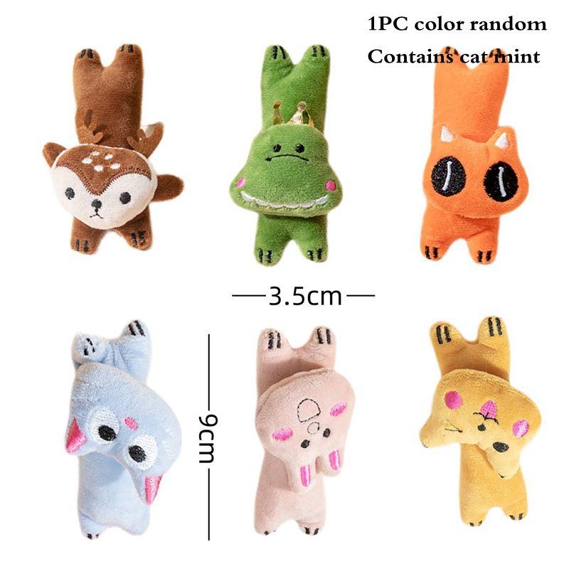 1PC Plush Cat Toy Catnip Cute Funny Chew Cat Playthings Cartoon Interactive Kitten Mini Teeth Grinding Thumb Pet Dog Chewing Toy