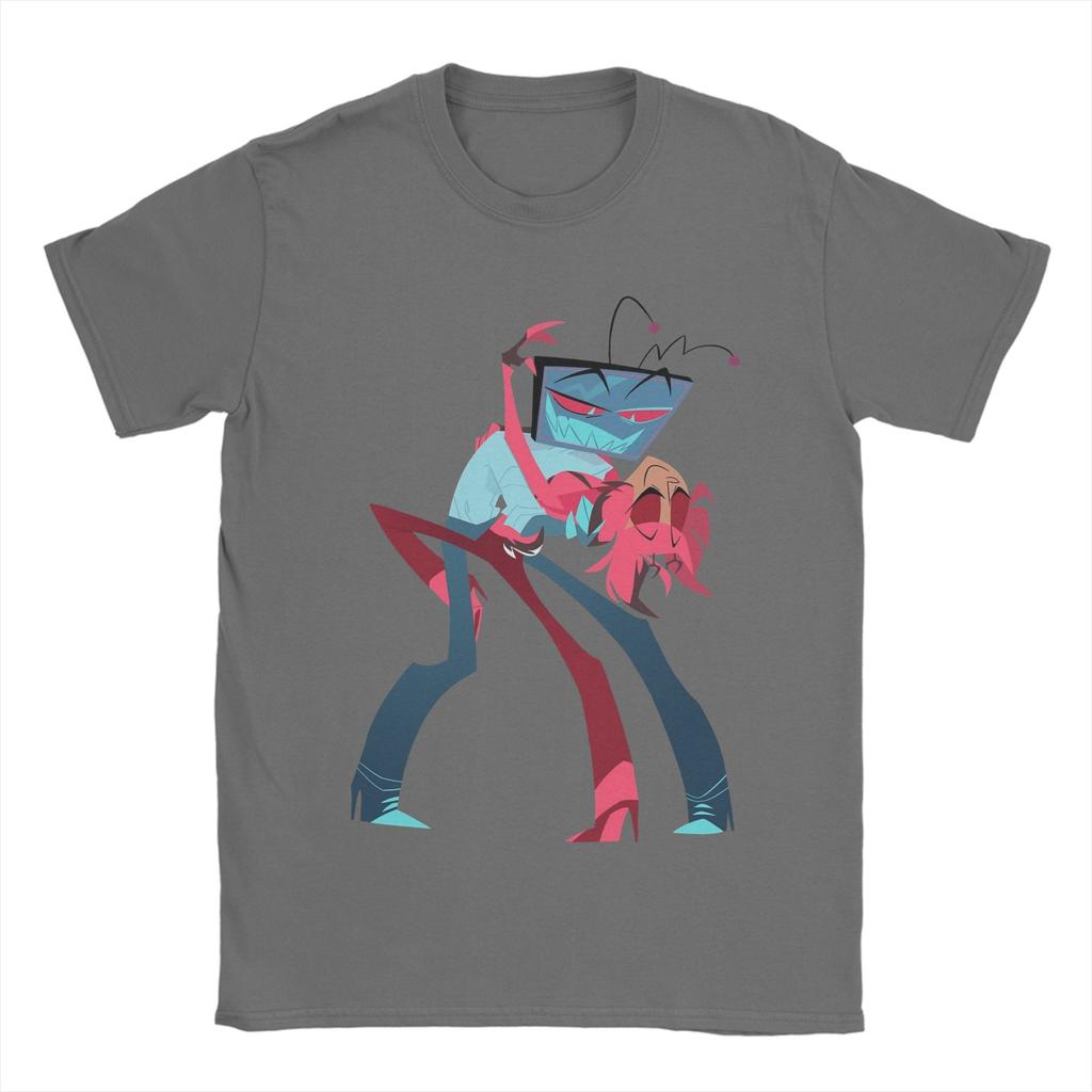 Casual Vox Alastor Dance Hazbined Hoteled T-Shirt Men Crewneck Pure Cotton T Shirt Short Sleeve Tee Shirt Summer Clothing