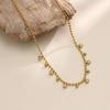 Exquisite European & American 18K Gold-Plated Titanium Steel Necklace with Colorful Glass Beads