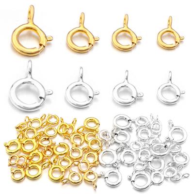 5pcs S925 Sterling Silver Spring Ring Clasp With Open Jump Ring Jewelry Clasp For Chain Necklace Bracelet Connectors Wholesale