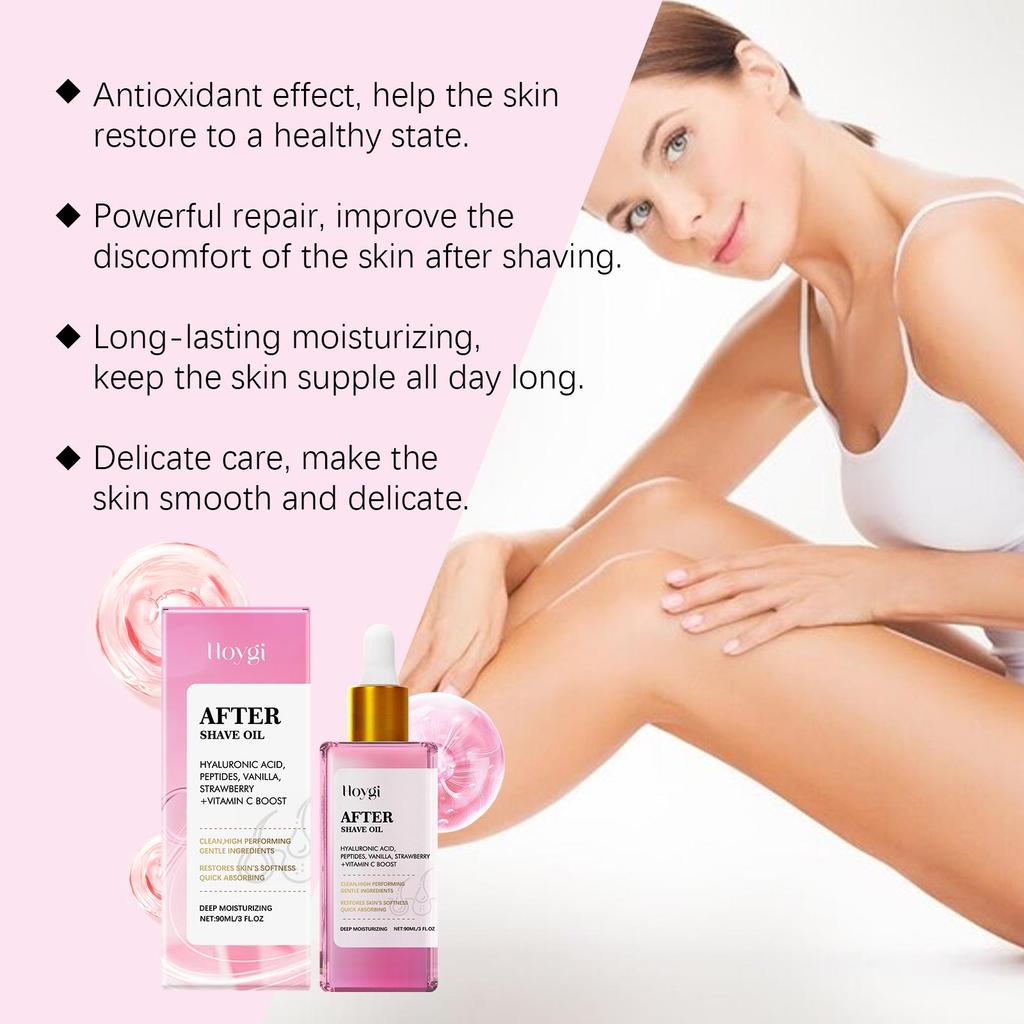 Hoygi Strawberry Scented Shaving Oil 90ml: Quickly soothes skin, deeply moisturizes and smooths, perfect for daily skincare.