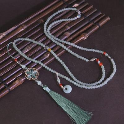 Vintage Perlenquastenkette mit Crossbody-Kette - Elegantes chinesisches Frühlings-/Herbst-Accessoire