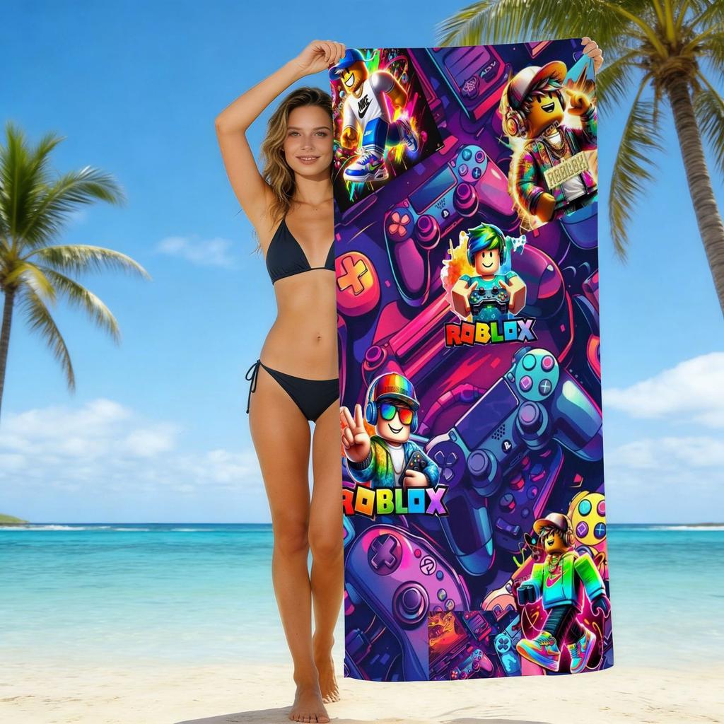 Roblox Roblox Game Beach Towel European And American Microfiber Bath Towel Beach Children Adult Towel