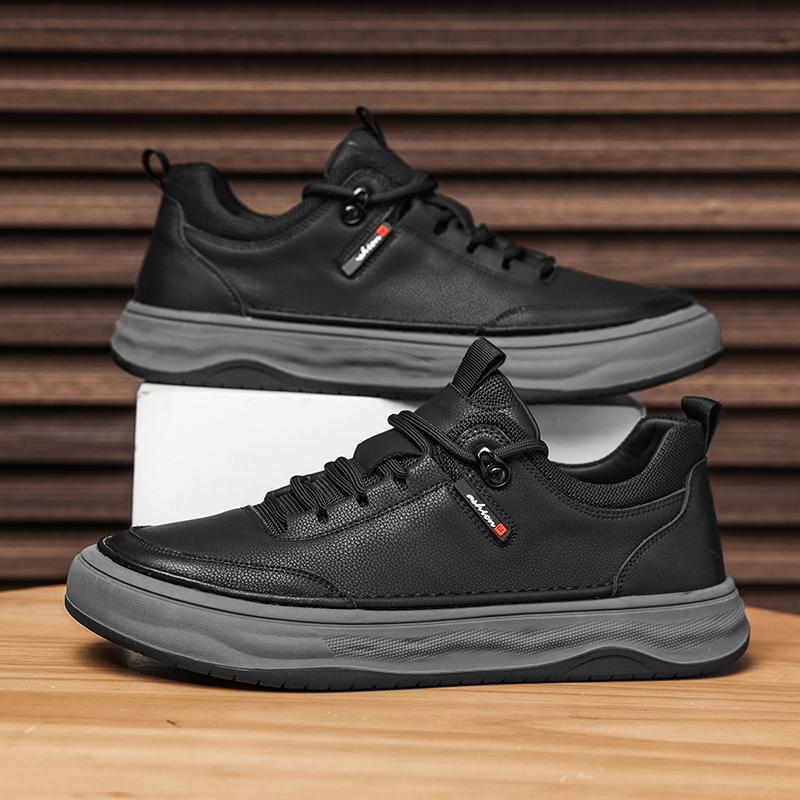 Fashion 2024 Trend Men's Casual Shoes British Style Leather Designer Lace-up Men's Sneakers Classic Versatile Outdoor Comfy Walking Shoe