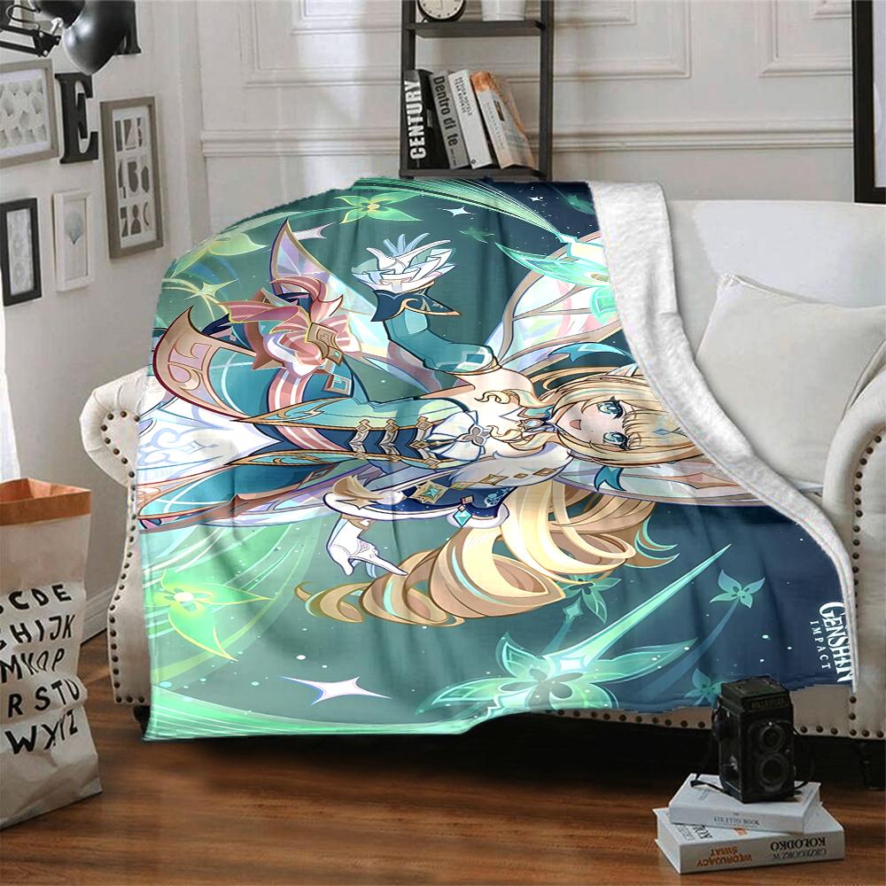 1Pc Fantasy Fairy Tale World Flannel Blanket, Soft And Comfortable, Casual Warm, Camping Travel, Christmas, Halloween Xmas Gift S1743