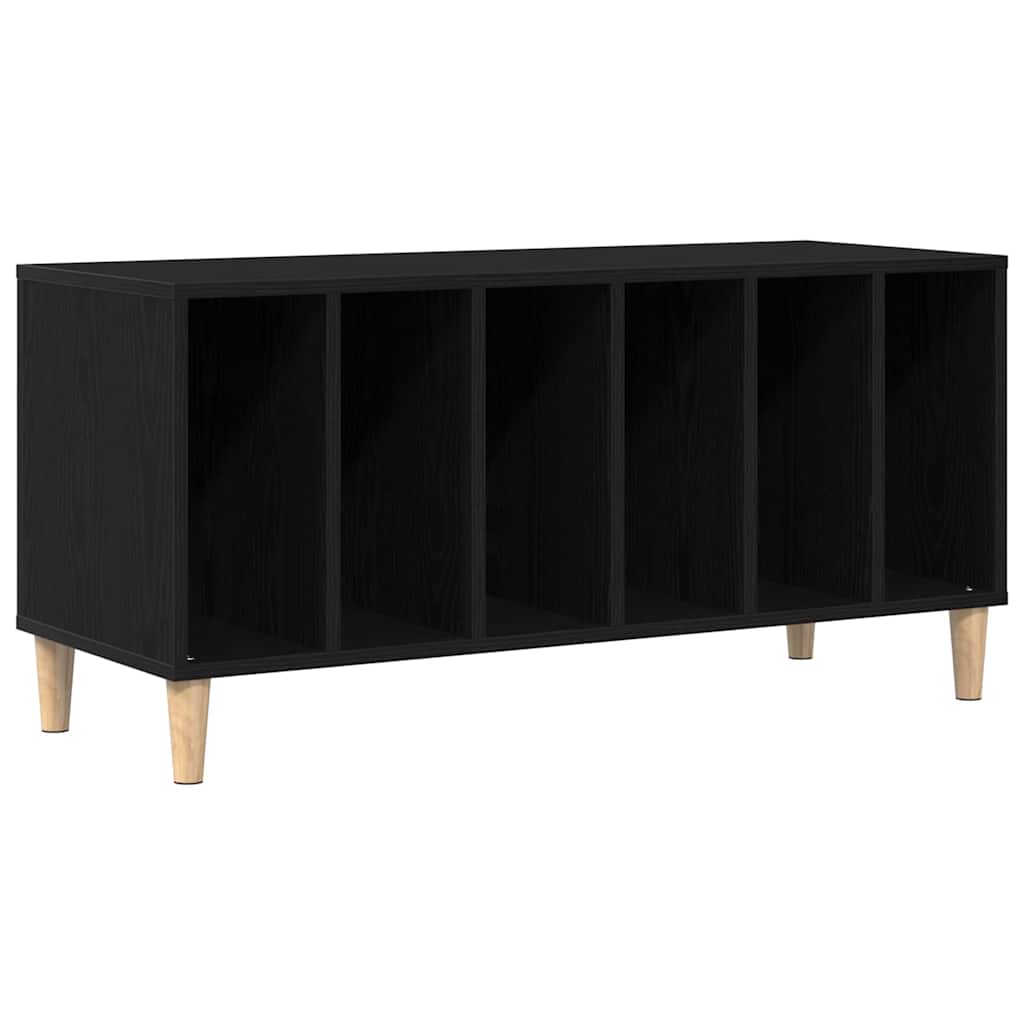 Vinyl Record Cabinet Black Oak Effect 100 x 38 x 48 cm