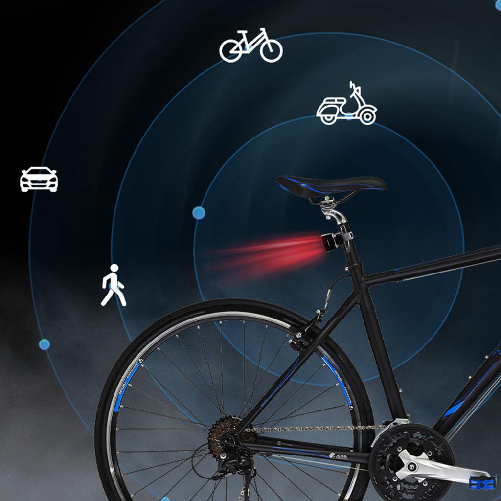 Rechargeable Bicycles Rear View Radars Taillight, IPX64 Watertight Bike Rear Light with Visual Alerts for Night Ridings