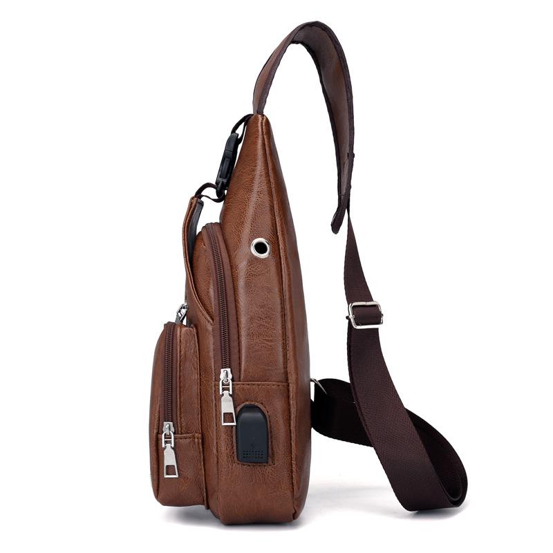 Men's Korean Style Multifunctional Crossbody Chest Bag and Waist Backpack for Outdoors