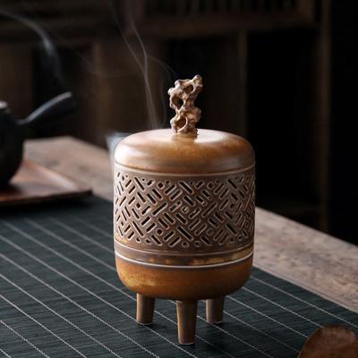 Ceramic Incense Burner Antique Style Indoor Coil Incense Burner Chinese Style Ancient Home Decoration Ornament