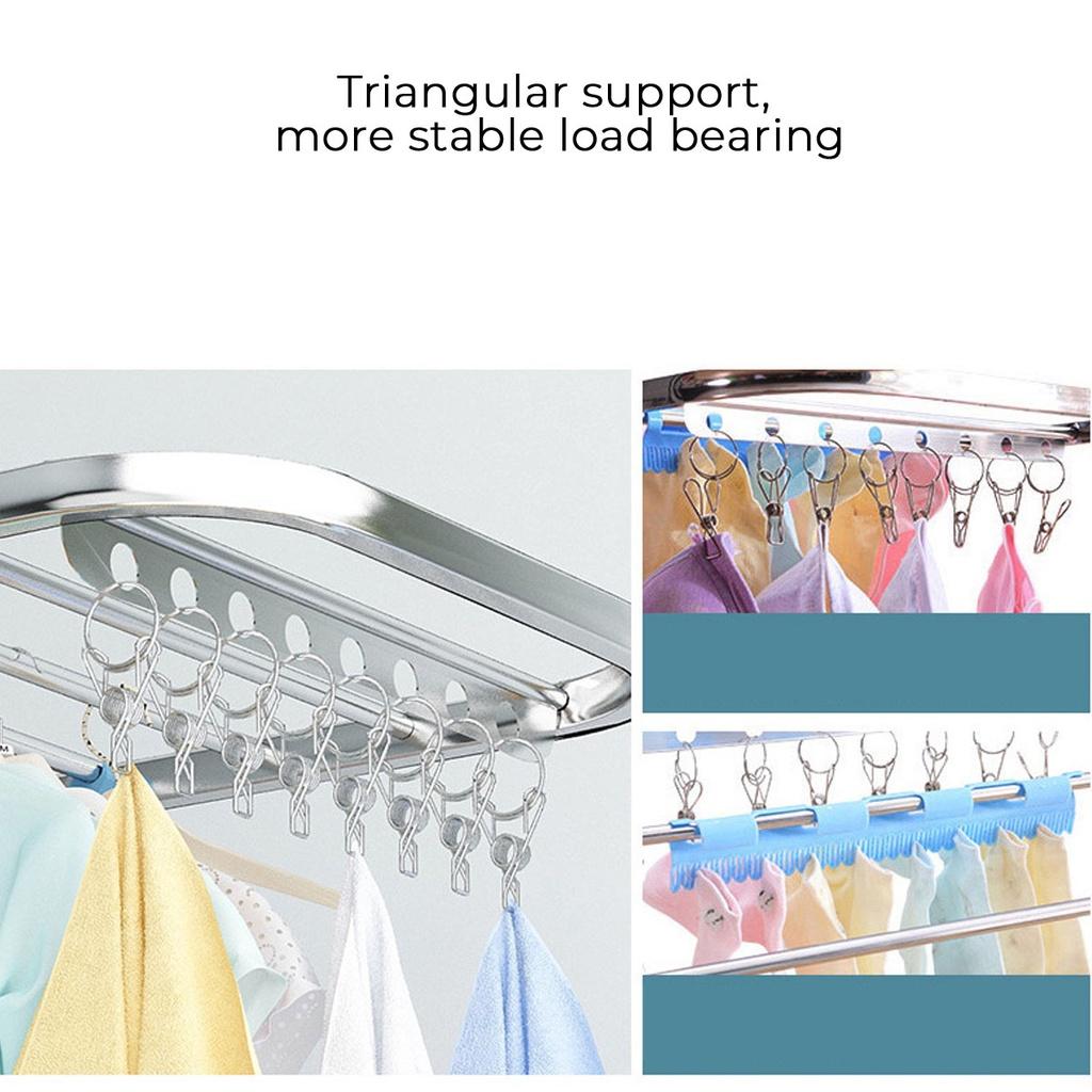 Srebrny Stal Nierdzewna Wytrzymały Stojak do Suszenia Prania - Półka na Ubrania do Użytku Najlepiej Używany do Koszul Spodni Wewnątrz/Na Zewnątrz