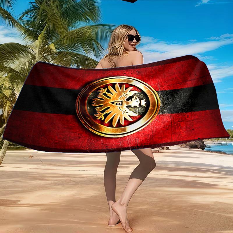 Eintracht Frankfurt Crest Beach Towel, Quick-drying, Easy To Care For, Suitable for Both Fitness and Beach Vacations,Sports Essential