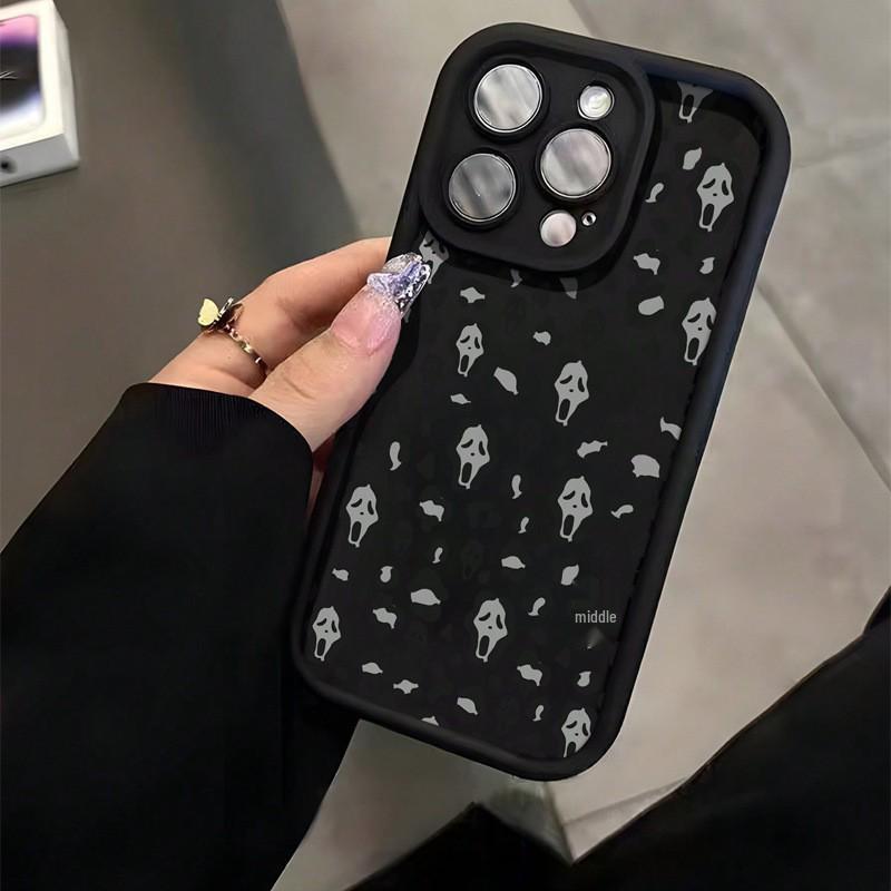 Grey Skull Bamboo Ladder Case for Apple iPhone 11/12/13/14/15/16 - Soft, Cross-Border Compatible