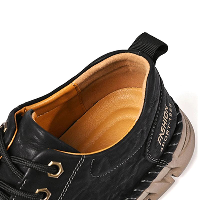 Men's Casual Shoes High Quality Breathable Retro Leather Outdoor Shoes Soft Comfy Wear-resistant Men Shoes Sneaker