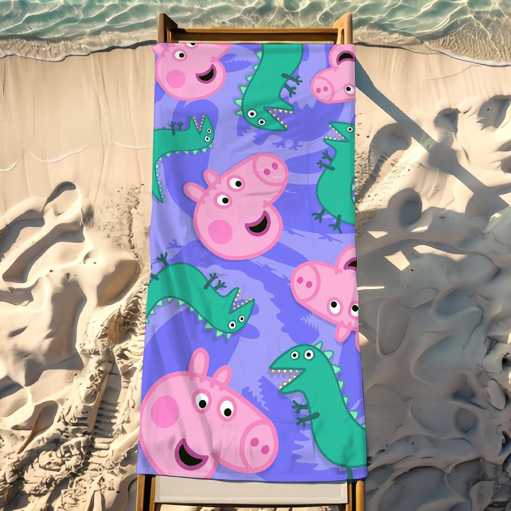 Cartoon P-Peppa Towel P-Pig Beach Towel Travel Lightweight Skin Friendly for Pool Beach Camping Cruise Summer