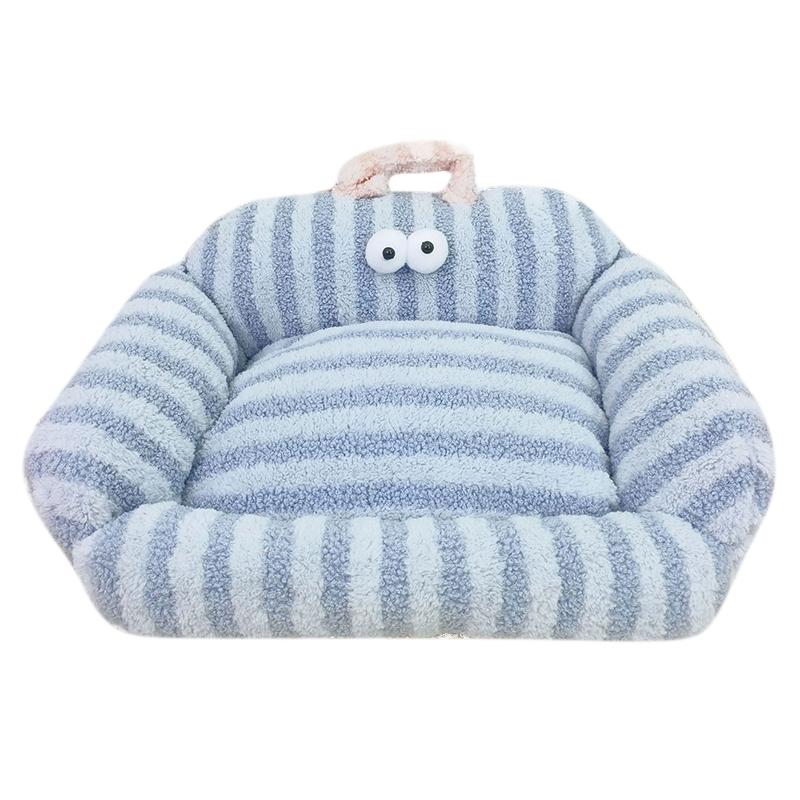 

Специальный диван для щенков, зимняя теплая будка для домашних животных, знаменитость, кошачье гнездо, маленькая собака, коврик для сна, подушка, зимняя кровать 40x50cm синий