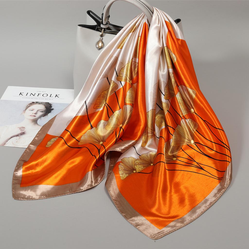 90 Square Scarves, Silk Scarves, Women's New Spring and Summer High-end Sense Versatile, Thin Scarves, Shawls Outside