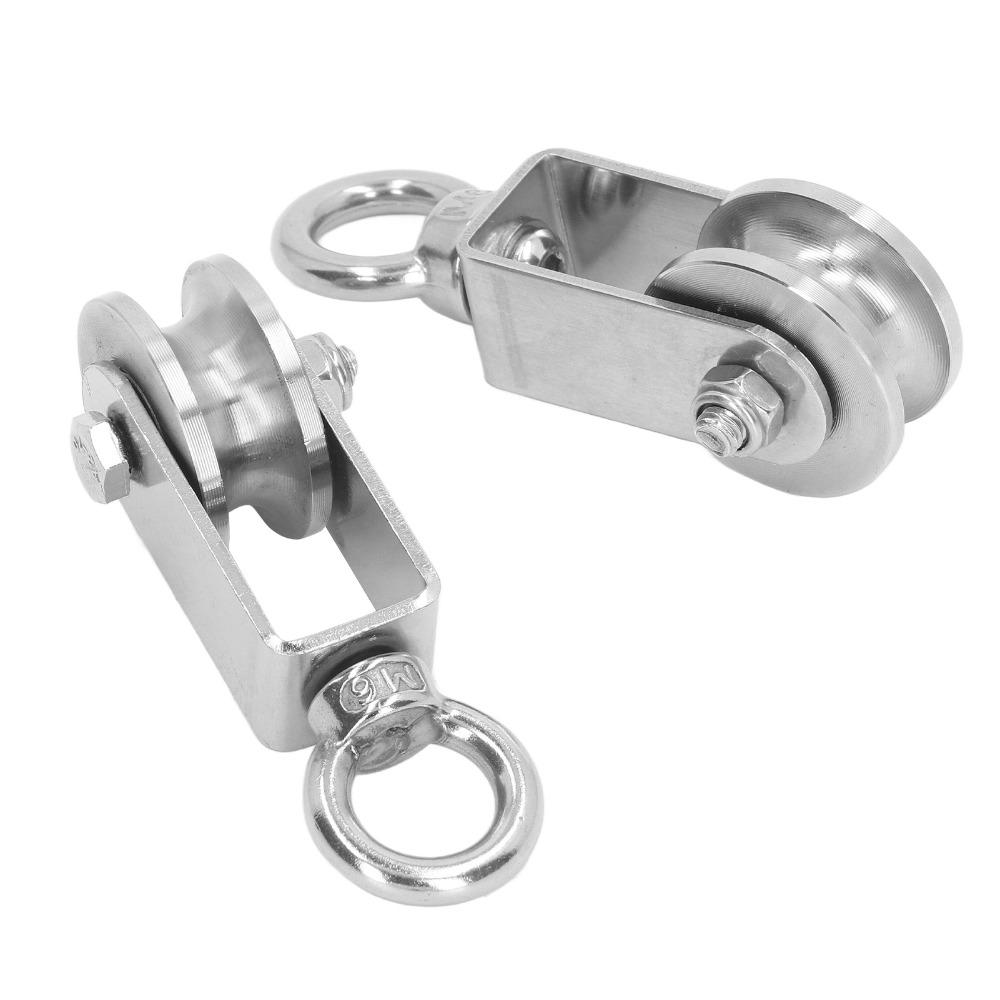 2pcs Dual Bearings Cable Pulley Wheel 304 Stainless Steel Rope Pulley Roller Home Gym