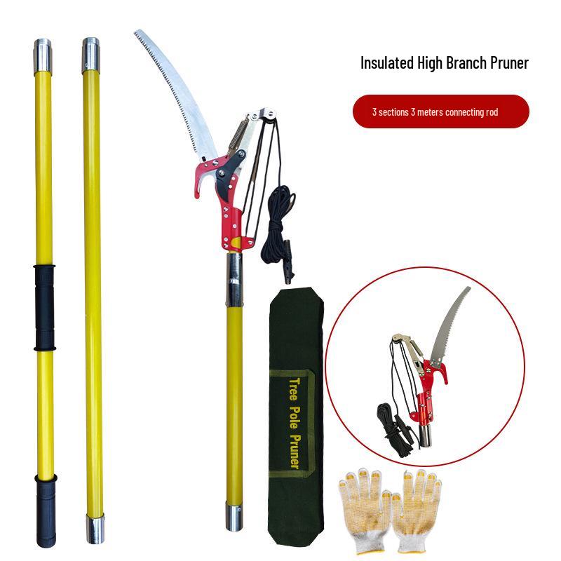 Telescopic High-Altitude Branch Lopper with Pulley, Long Handle Saw & Pruning Shears for Garden & Tree Maintenance.