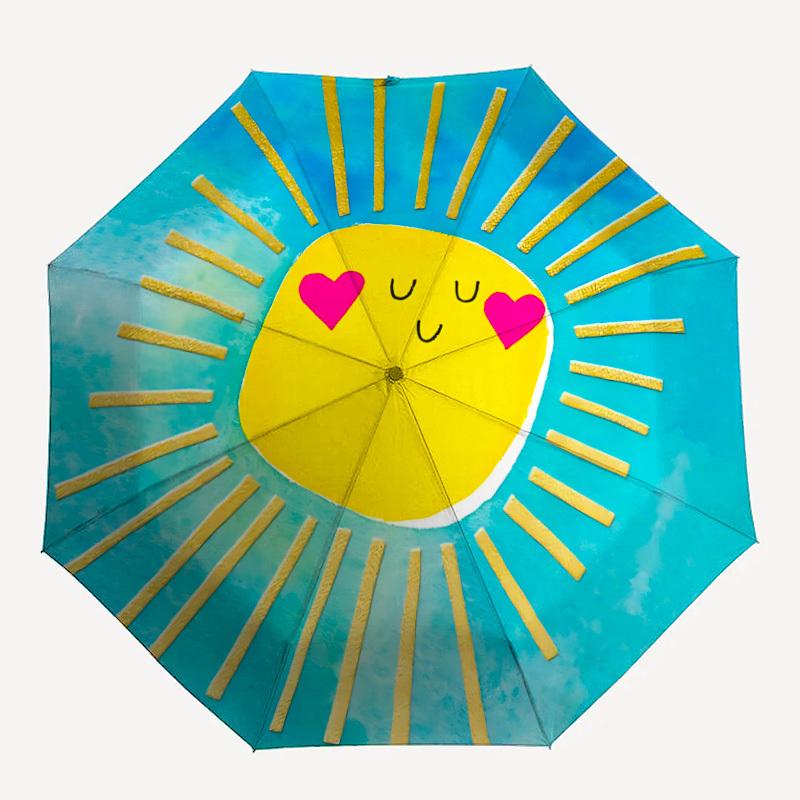 

1pc Heart Folding Umbrella , 8 Ribs Casual Durable Lightweight Portable Travelling Umbrella For Men & Women yy250728064