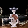 Mini Halloween Skeleton Figurines Resin Guitar/Accordion/Violin Player Skeleton Statue Halloween Collectible Decoration for Home Office Desk Decor