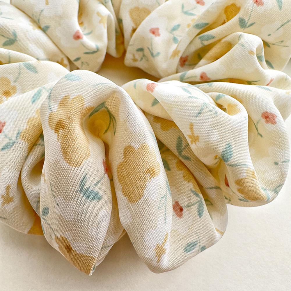 Chiffon Flower Elastic Hairbands Floral Printed Scrunchies for Hair Women Hair Accessories Ponytail Holder Hair Ties Rubber Band