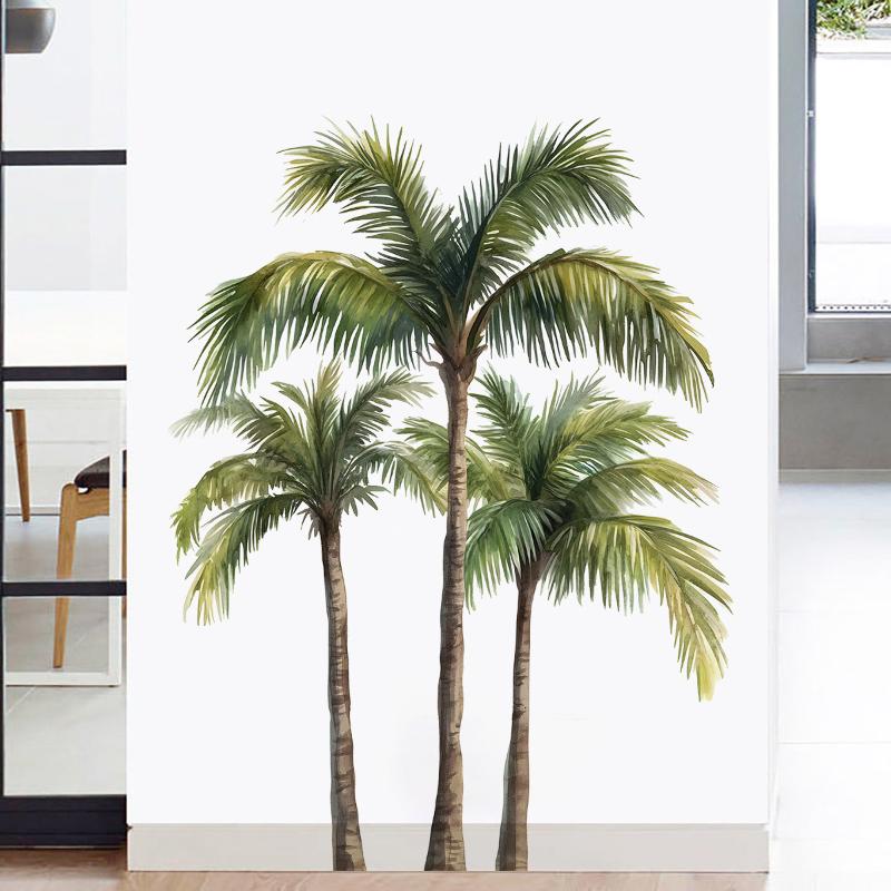

Coconut Tree Palm Tree Beach Landscape Wall Sticker Removable For Bedroom Living Room PVC