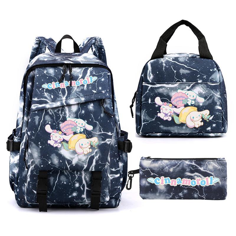 Cartoon Puppy Printed Schoolbag Set Backpack + Lunch Bag + Pencil Case Three-Piece Set