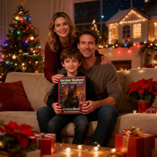 Box adventního kalendáře Německý ovčák 24denní odpočítávací box Akrylová ozdoba s psí tématikou Multifunkční dekorace