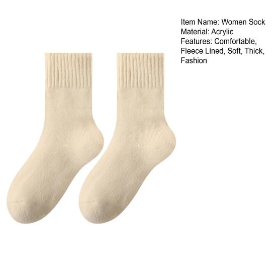 Șosete groase și călduroase pentru femei, toamnă-iarnă, moi și confortabile, căptușite cu lână fleece, șosete pentru cizme, pufoase, termice pentru vreme rece