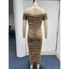 Sexy, elegantes Midikleid mit One-Shoulder-Rüstung für Damen