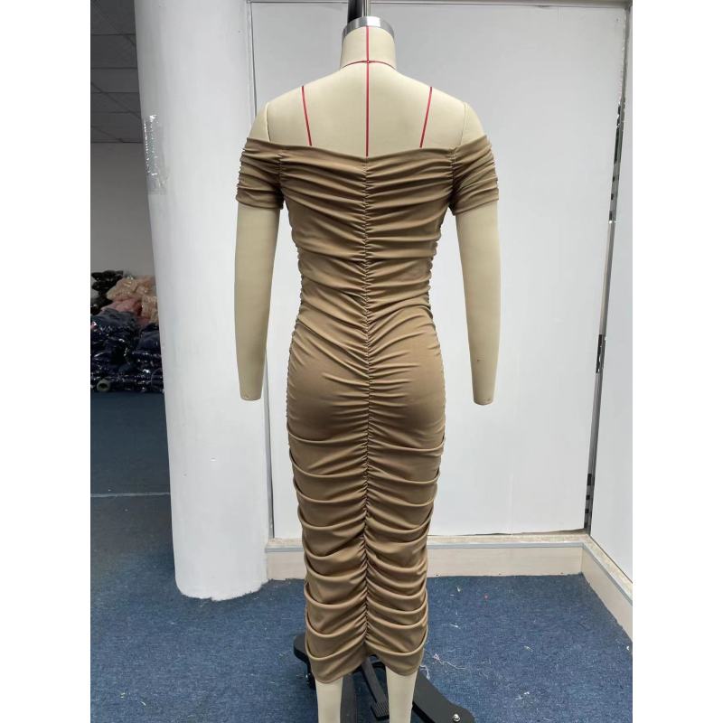 Sexy, elegantes Midikleid mit One-Shoulder-Rüstung für Damen