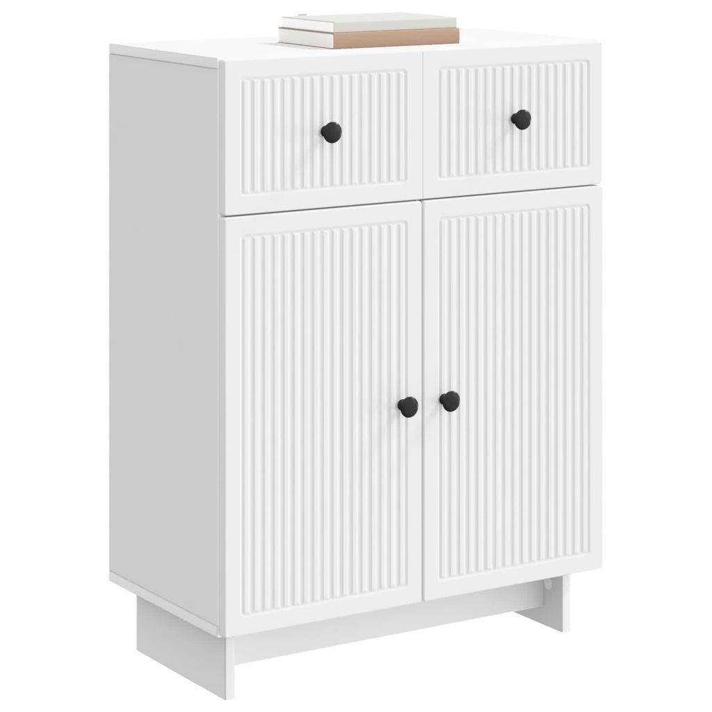 White Sideboard with Drawers 66 x 34.5 x 90 cm Engineered Wood