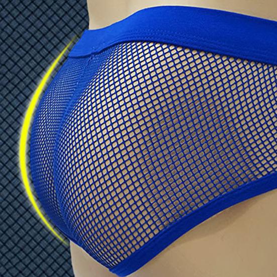 Soutong Mesh Erkek Külot Seksi Polyester Elastik Bel Boxer Külot Ev İçin