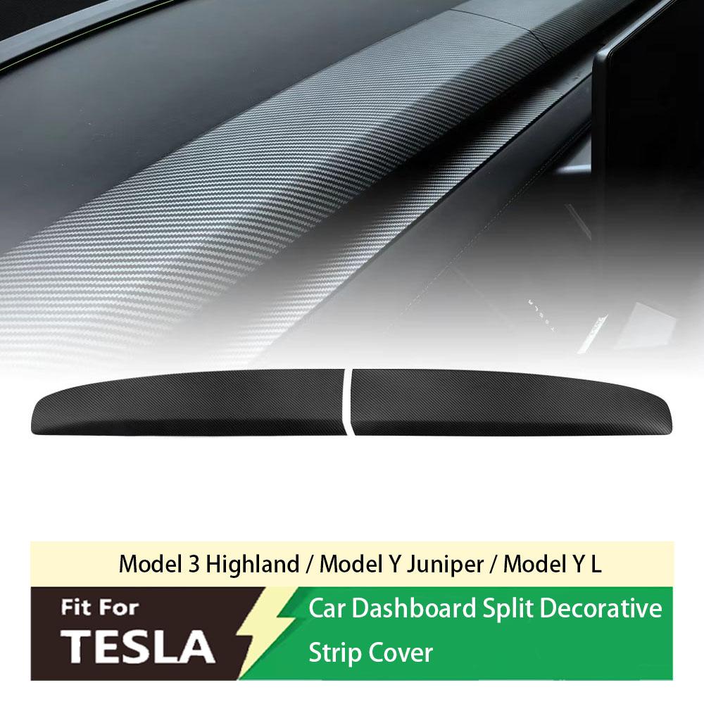 Geeignet für Tesla Model 3 Highland Model Y Juniper Model Y L 2025 Armaturenbrettabdeckung vorne geteiltes ABS-Panel Dekoration Auto Innenraum