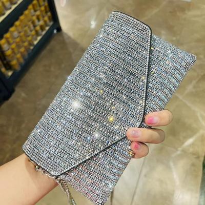 Mini Shoulder Bag Rhinestone Chain Crossbody Bag Hot Diamond Design Party Women'S Handle Small Square Bag