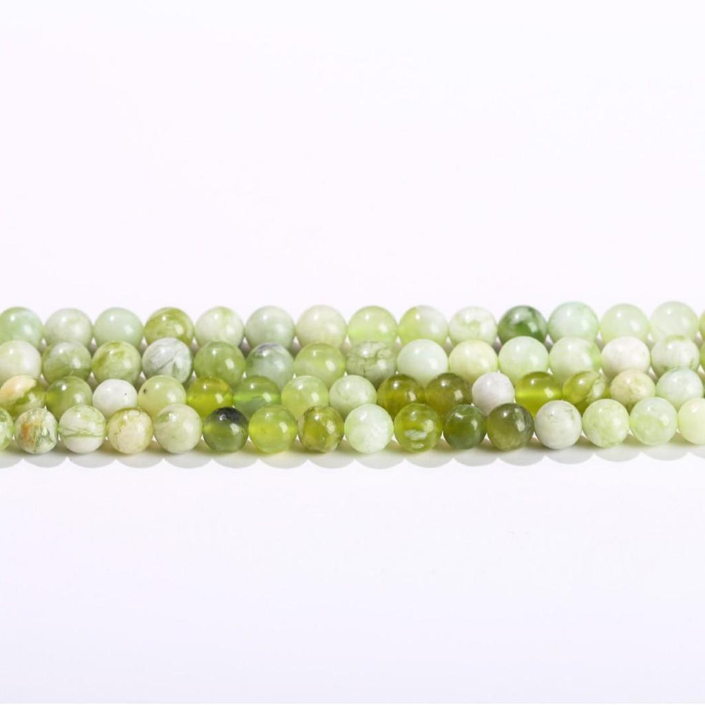Jing Suo Naturalne Zielone Jadeitowe Okrągłe Koraliki do Tworzenia Biżuterii i Bransoletek DIY