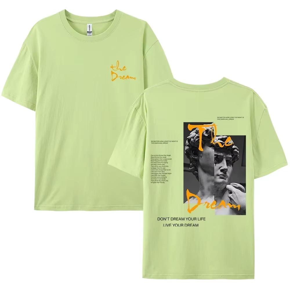 Streetwear Don'T Dream Your Life Live Your Dream Men Clothes Fashion Summer T-Shirts  100%  Loose Tops Breathable Tee