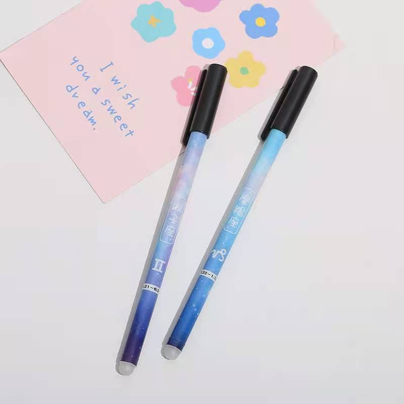 12pcs Erasable Pen Twelve Zodiac Signs Easy to Wipe Elementary School Student Pen Hot Erasable Neutral Pen 0.5mm Office Stationery Supplies