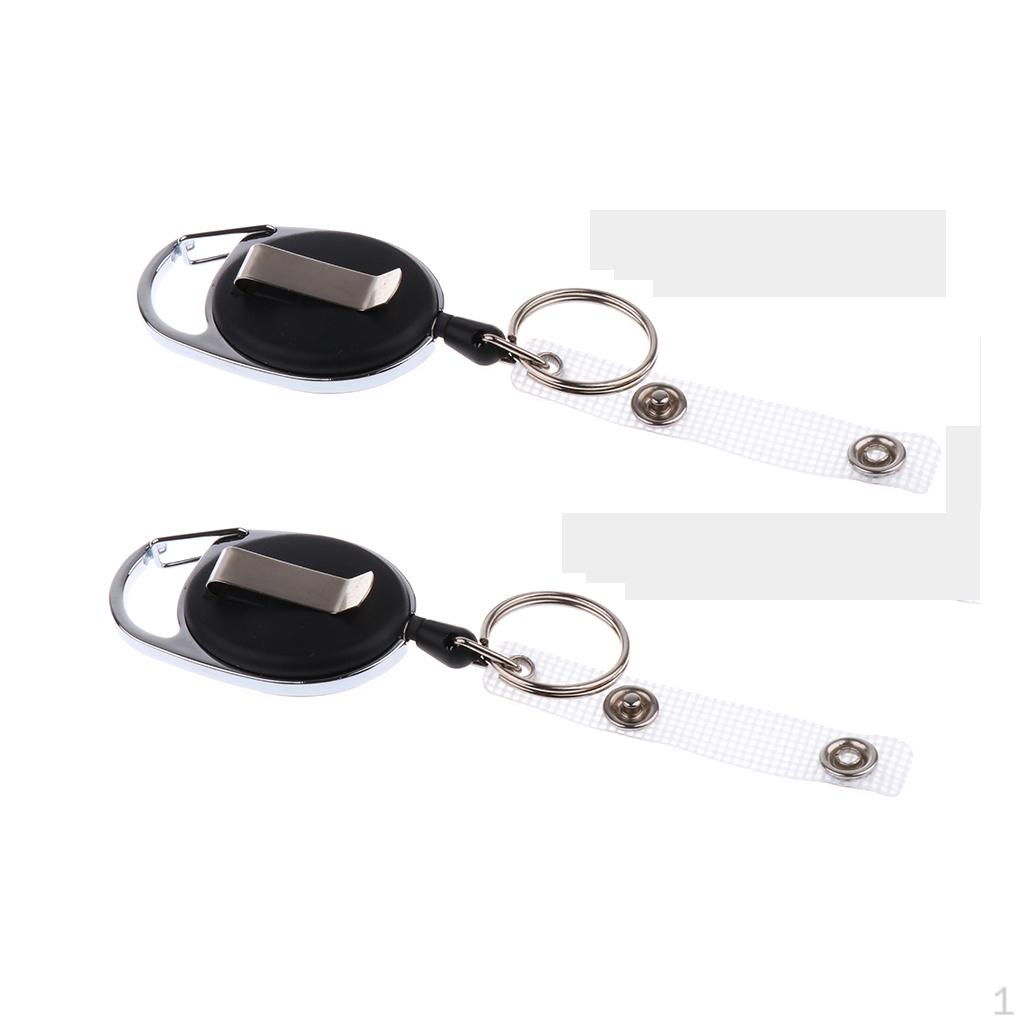 

2pcs Key Retractable Clip Keychain Pull Cards Badge Holder