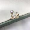 Natural Freshwater Pearl Ring with Micro Inlaid Zircon, Fashionable Line Design, Handmade Pearl Jewelry