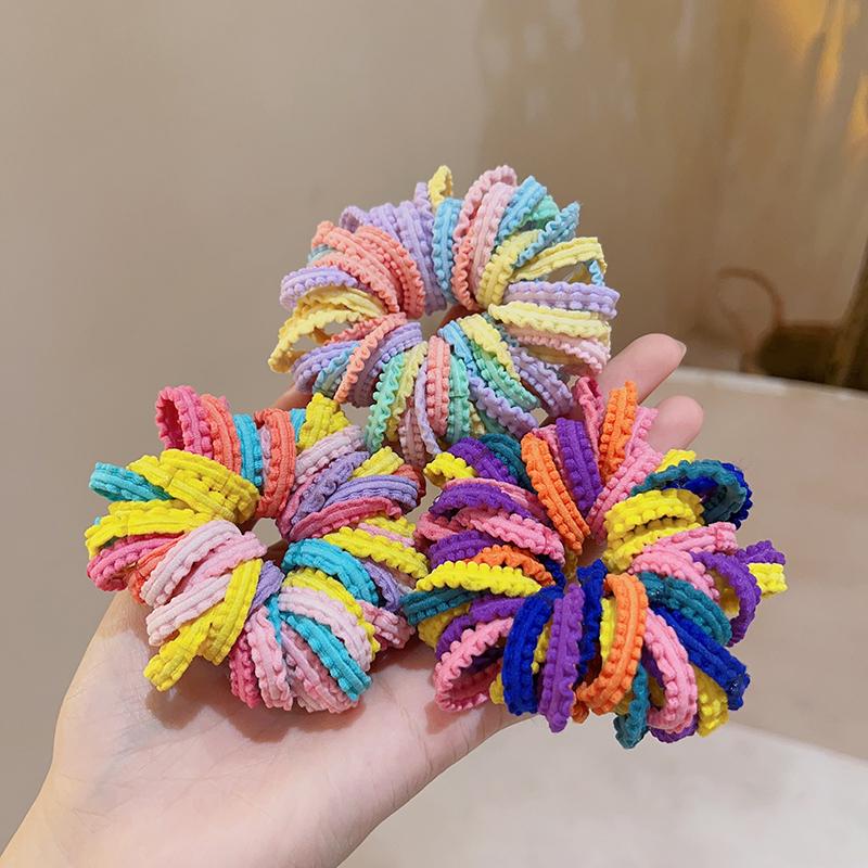 Colorful Kids' Hair Ties: Elastic Lace Scrunchies & Durable Headbands