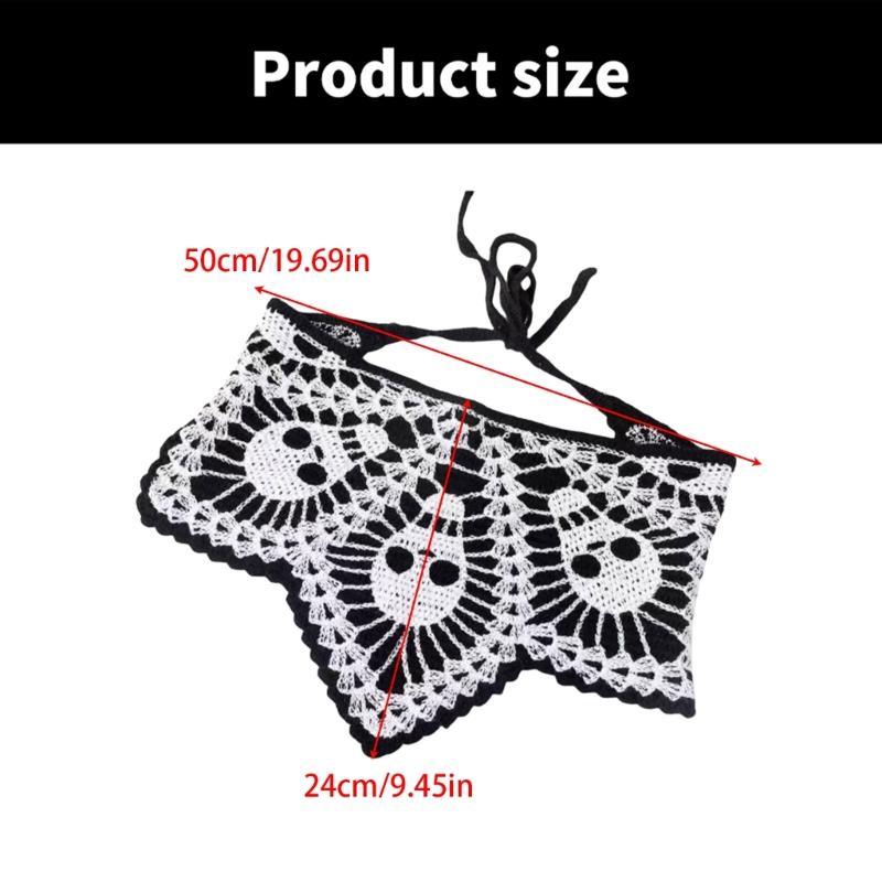 Elegant Skull Pattern Head Scarf Headband Dark Series Hairscarf Bandanas Headpiece for Halloween Party Photo Headscarf