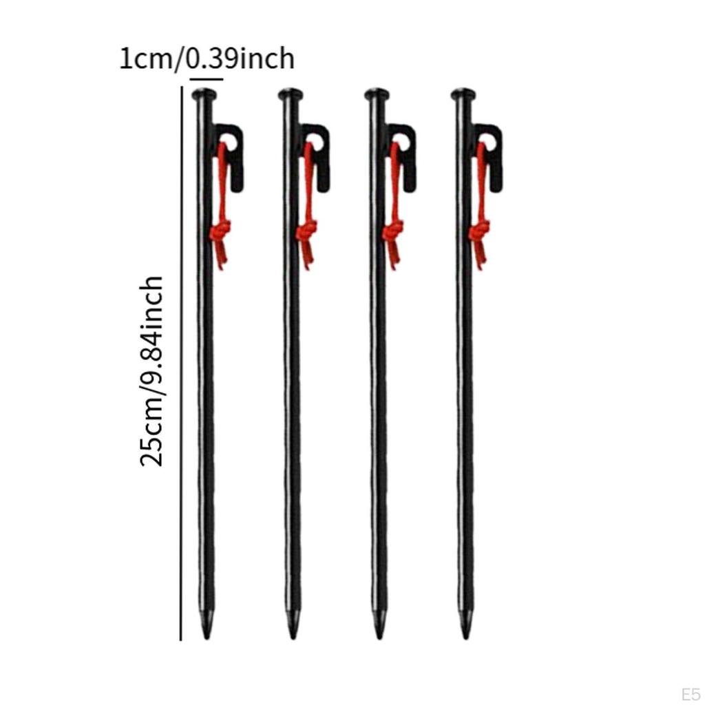 4 Pièces Piquets de Tente Sol Robuste Facile à Installer Piquets Pointes pour Camping