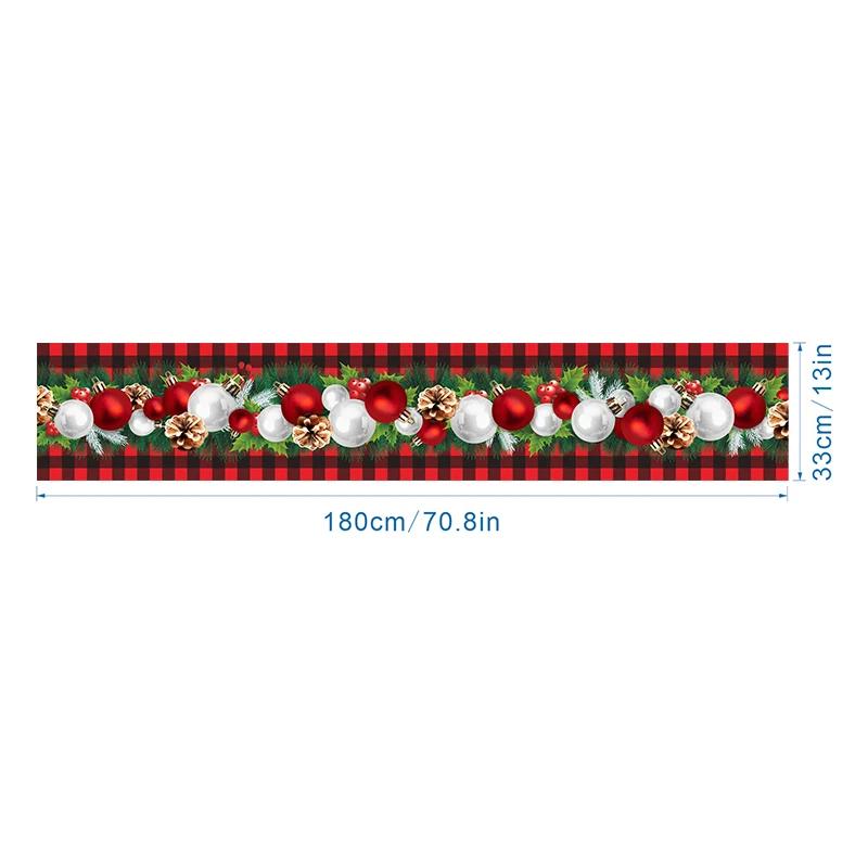 Christmas Tablecloth Santa Claus Snowflake Elk Red Pattern Linen Table Runner Reusable Merry Christmas Decoration Home Decor